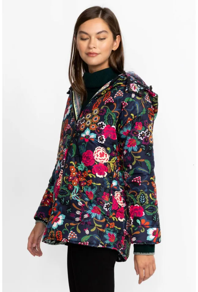 Women Mauri Puffer Jacket Reversible Multi Johnny Was Outerwear