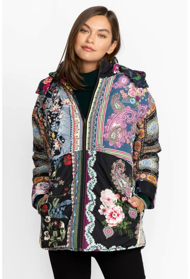 Women Mauri Puffer Jacket Reversible Multi Johnny Was Outerwear