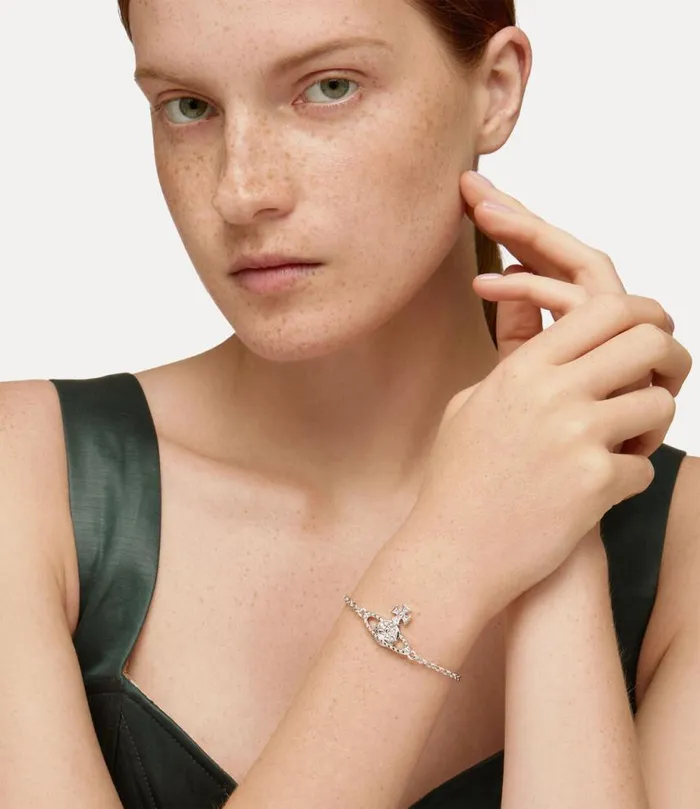 Women Mayfair Bas Relief Bracelet Rhodiumcrystal Vivienne Westwood Classic Styles Women Mayfair Bas Relief Bracelet Rhodiumcrystal Vivienne Westwood Classic Styles
