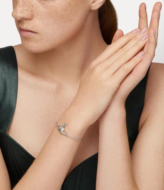 Women Mayfair Bas Relief Bracelet Rhodiumcrystal Vivienne Westwood Classic Styles Women Mayfair Bas Relief Bracelet Rhodiumcrystal Vivienne Westwood Classic Styles