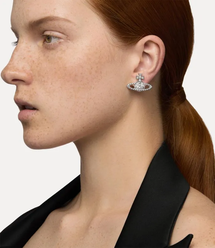 Women Mayfair Bas Relief Earrings Rhodiumcrystal Vivienne Westwood Classic Styles Women Mayfair Bas Relief Earrings Rhodiumcrystal Vivienne Westwood Classic Styles