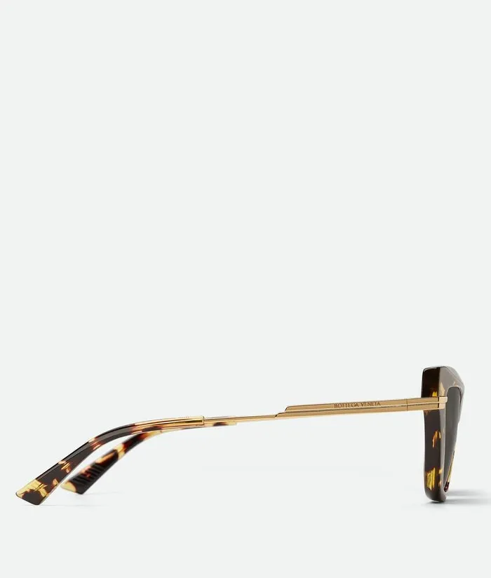 WomenMen Bottega Veneta Sunglasses Classic Acetate Cat Eye Sunglasses Havana Gold Brown