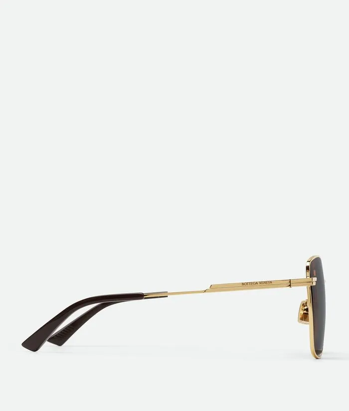 WomenMen Bottega Veneta Sunglasses Classic Square Sunglasses Gold Brown