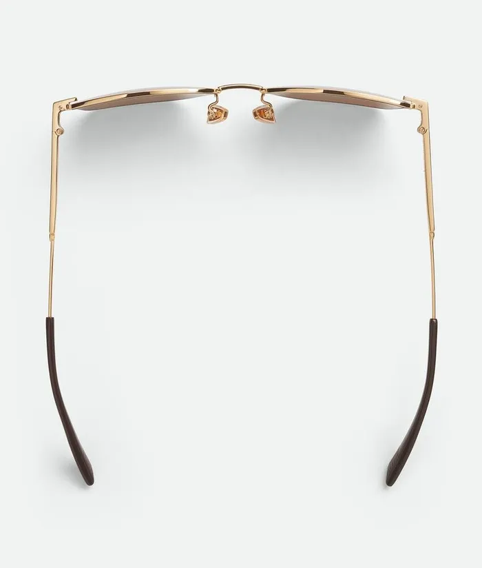 WomenMen Bottega Veneta Sunglasses Classic Square Sunglasses Gold Brown