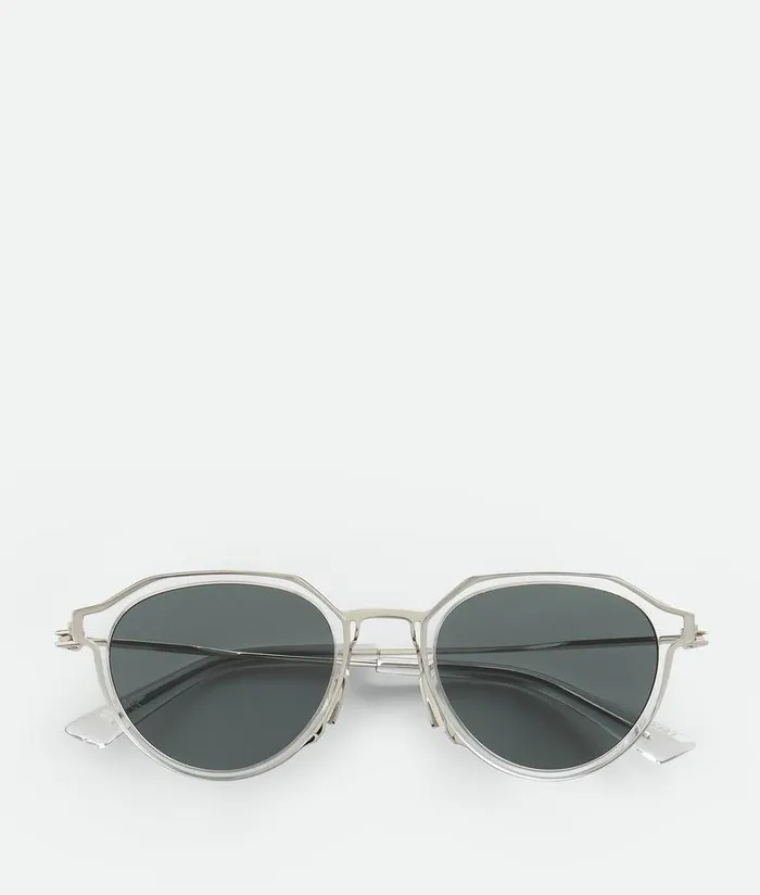 WomenMen Bottega Veneta Sunglasses Ultrathin Panthos Sunglasses Greygreen