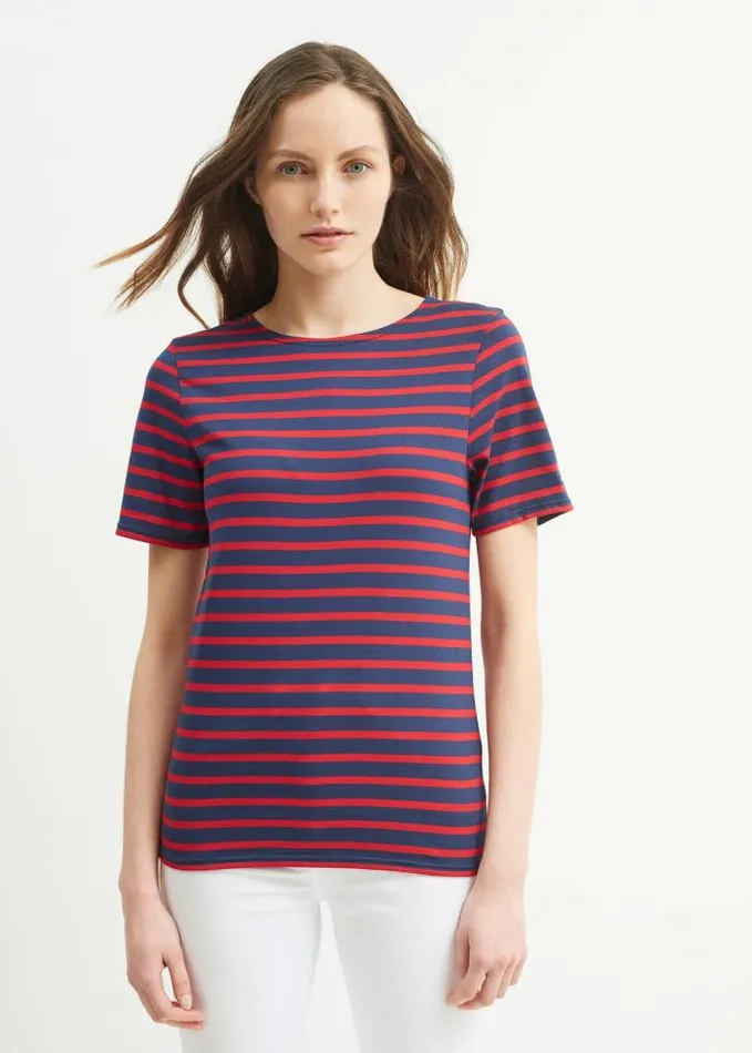 WomenMen Breton Striped Shirts Saint James LEVANT MODERN Navy Red