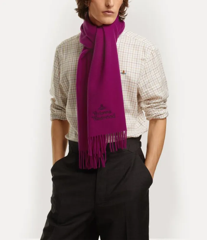WomenMen Embroidered Scarf Fuchsia Vivienne Westwood Scarves And Ponchos WomenMen Embroidered Scarf Fuchsia Vivienne Westwood Scarves And Ponchos