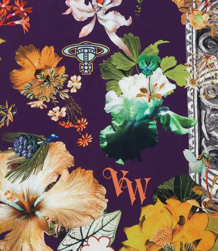 WomenMen Hibiscus Square Scarf Violet Vivienne Westwood Scarves And Ponchos WomenMen Hibiscus Square Scarf Violet Vivienne Westwood Scarves And Ponchos