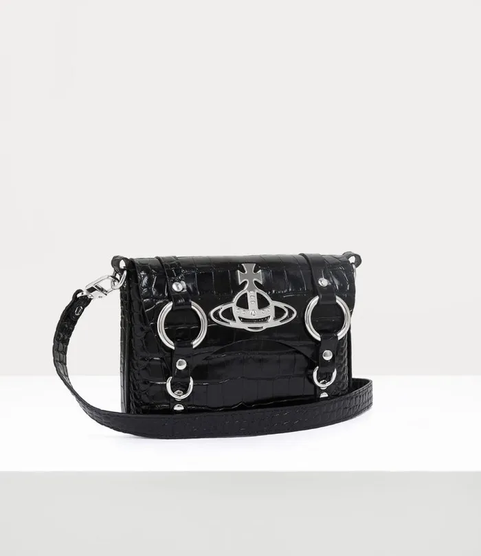 WomenMen Kim Crossbody Bag Black Vivienne Westwood Crossbody Bags