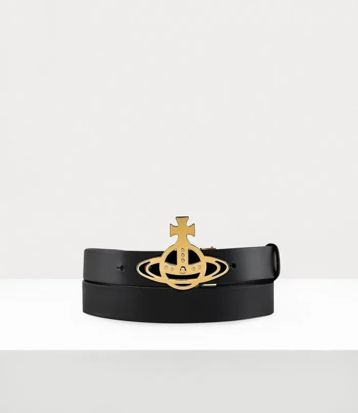 WomenMen Line Orb Buckle Belt Black Vivienne Westwood Belts And Harnesses