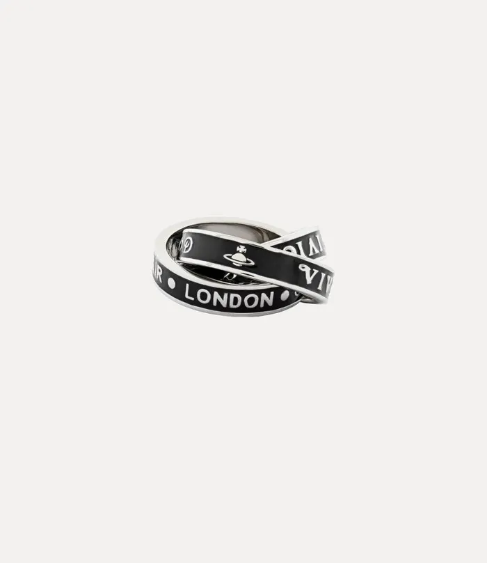 WomenMen Percy Ring Platinumblackenamel Vivienne Westwood Rings