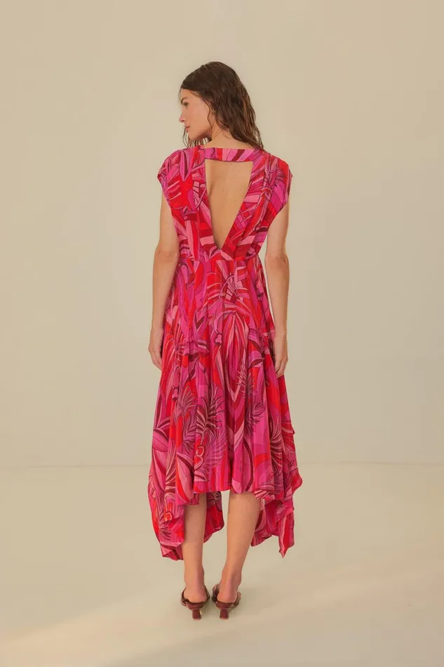 Women Midi Dresses Farm Rio Red Endless Summer V Neck Midi Dress