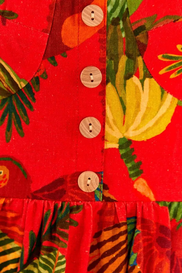 Women Mini Dresses Farm Rio Red Forest Birds Mini Dress