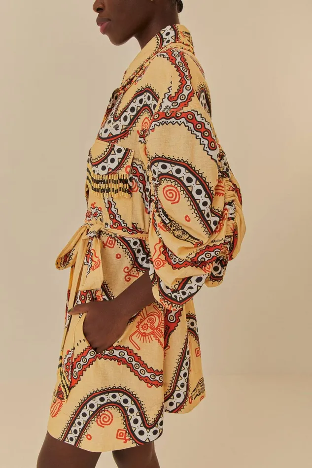 Women Mini Dresses Farm Rio Sand Time Snake Mini Dress