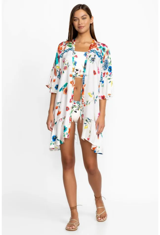 Women Mirror Palace Ruffle Kimono Mirror Johnny Was Swim and Resort
