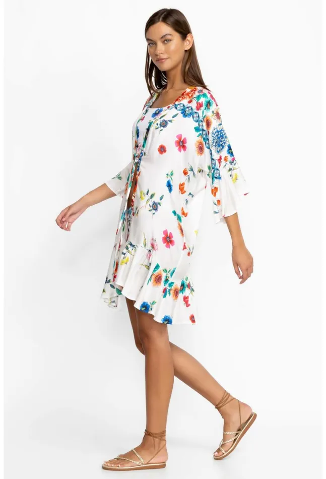 Women Mirror Palace Ruffle Kimono Mirror Johnny Was Swim and Resort