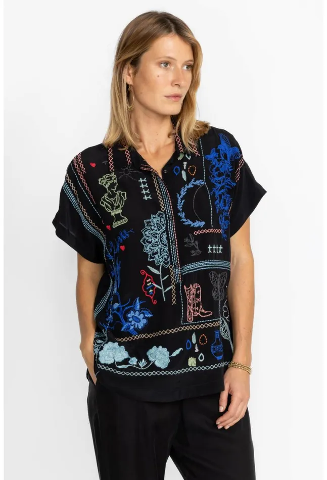 Women Nahmad Blouse Black Johnny Was Tops
