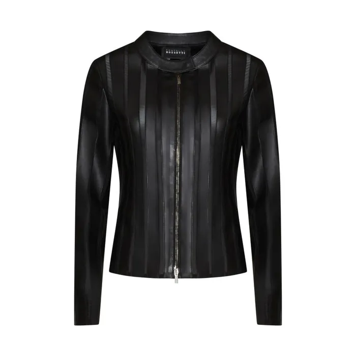 Women Nappa Leather And Organza Jacket Black Fratelli Rossetti View All