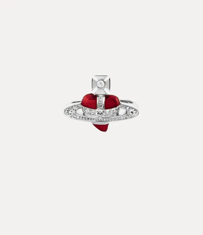 Women New Diamante Heart Ring Platinumcrystalcrystalindianpinkenamel Vivienne Westwood Classic Styles Women New Diamante Heart Ring Platinumcrystalcrystalindianpinkenamel Vivienne Westwood Classic Styles