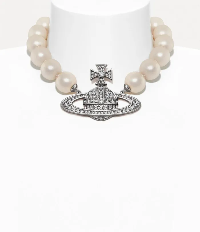 Women Neysa Necklace Platinumcreamrosepearlcrystalcrystal Vivienne Westwood Classic Styles Women Neysa Necklace Platinumcreamrosepearlcrystalcrystal Vivienne Westwood Classic Styles