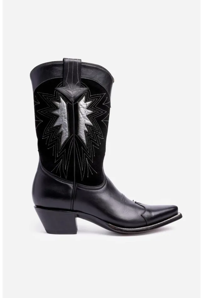Women Night Sky Cowboy Boot Black Johnny Was Shoes