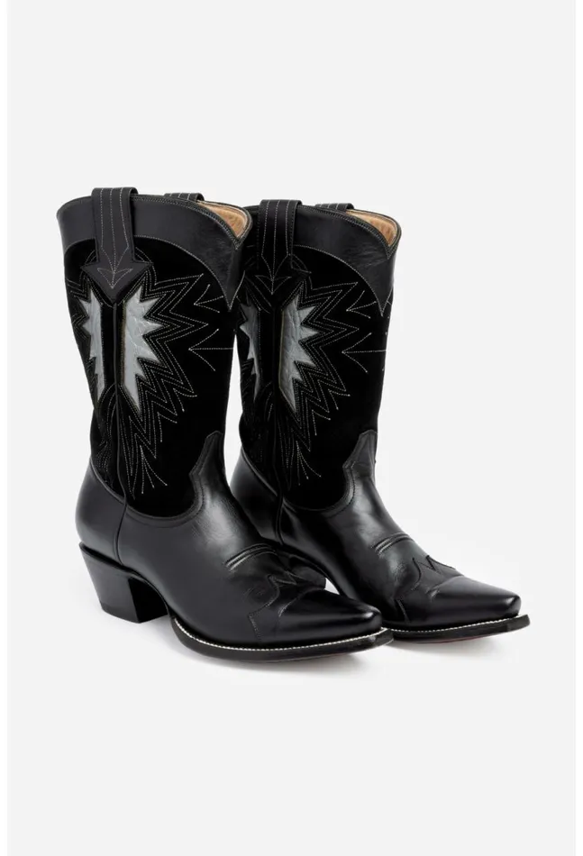 Women Night Sky Cowboy Boot Black Johnny Was Shoes
