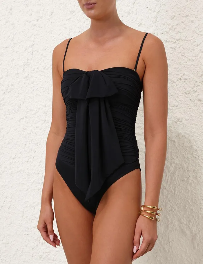 Women One Pieces Zimmermann Halliday Drape Bow 1pc Noir