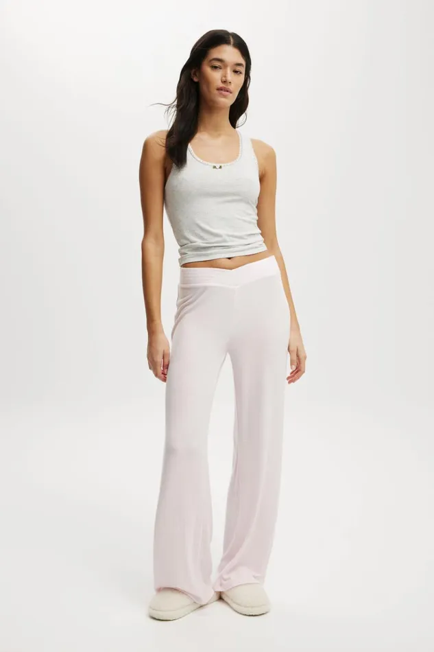Women Pajamas Cotton On Super Soft V Front Pant Tender Touch Pink