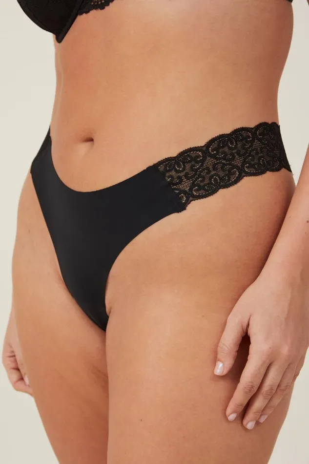 Women Panties Cotton On Party Pants Seamless GString Brief Black Women Panties Cotton On Party Pants Seamless GString Brief Black