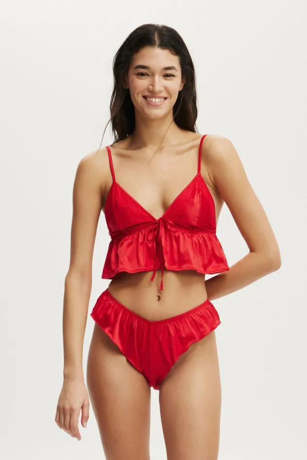 Women Panties Cotton On Satin Cheeky Knicker Cherry Pie