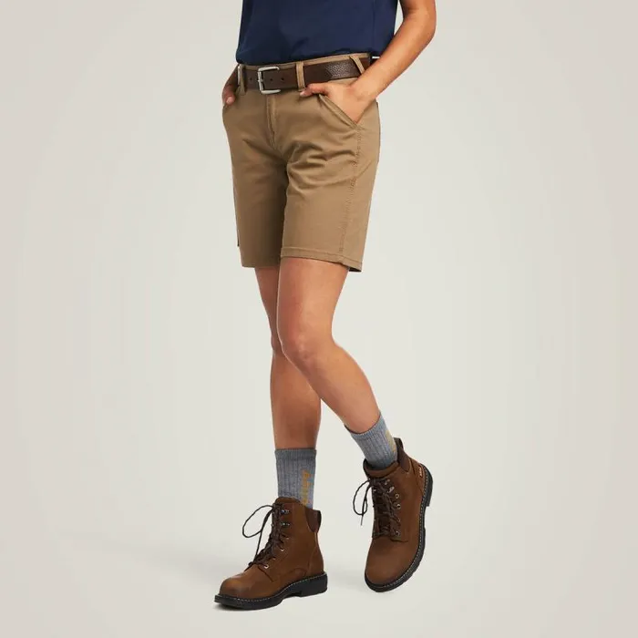 Women Pants and Shorts Ariat Rebar DuraStretch Made Tough Short Field Khaki
