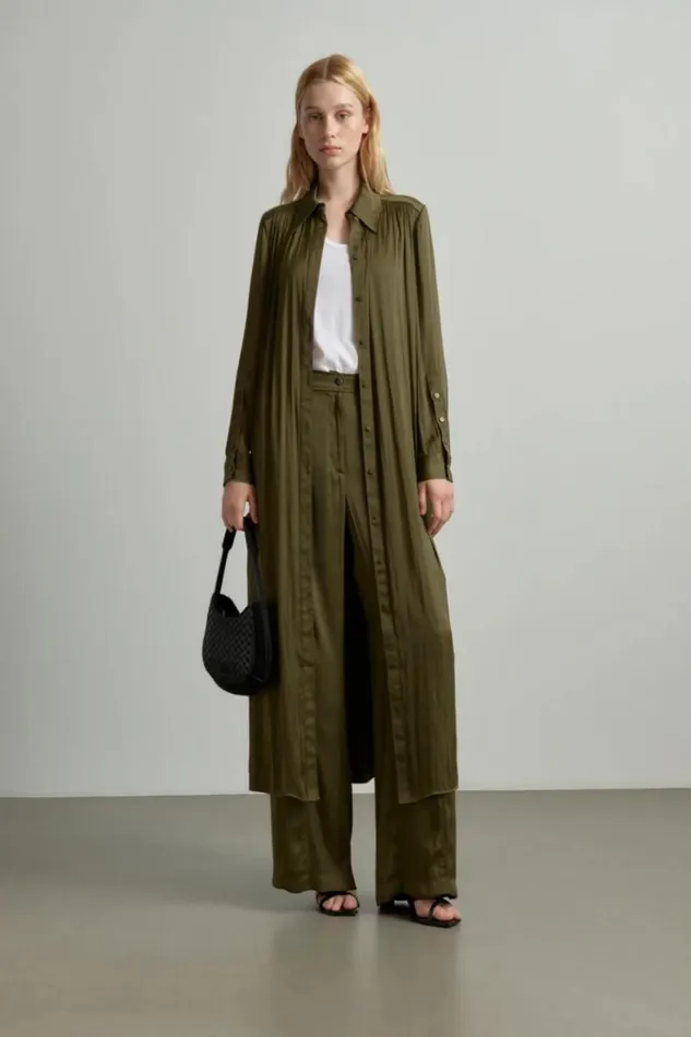 Women Pants and Skirts Lala Berlin Pants Pekka Polyester Mix Olive Women Pants and Skirts Lala Berlin Pants Pekka Polyester Mix Olive