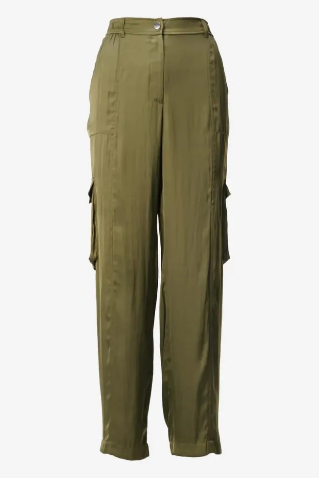 Women Pants and Skirts Lala Berlin Pants Pekka Polyester Mix Olive Women Pants and Skirts Lala Berlin Pants Pekka Polyester Mix Olive