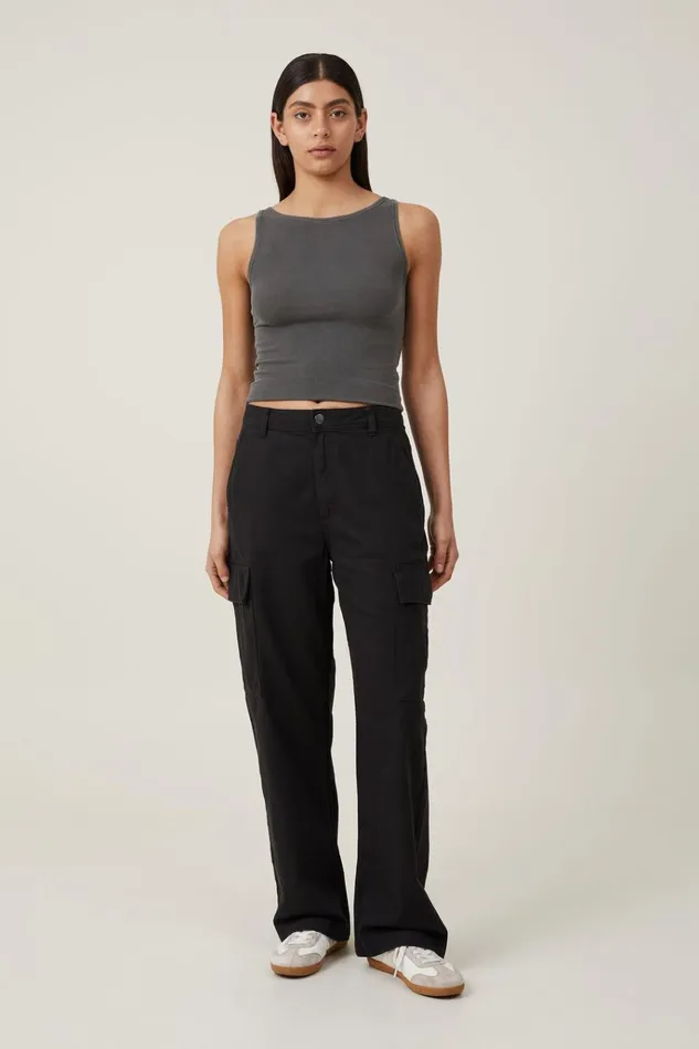 Women Pants Cotton On Bobbie Cargo Pant Black