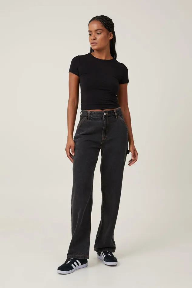 Women Pants Cotton On Carpenter Jean Smokey Black