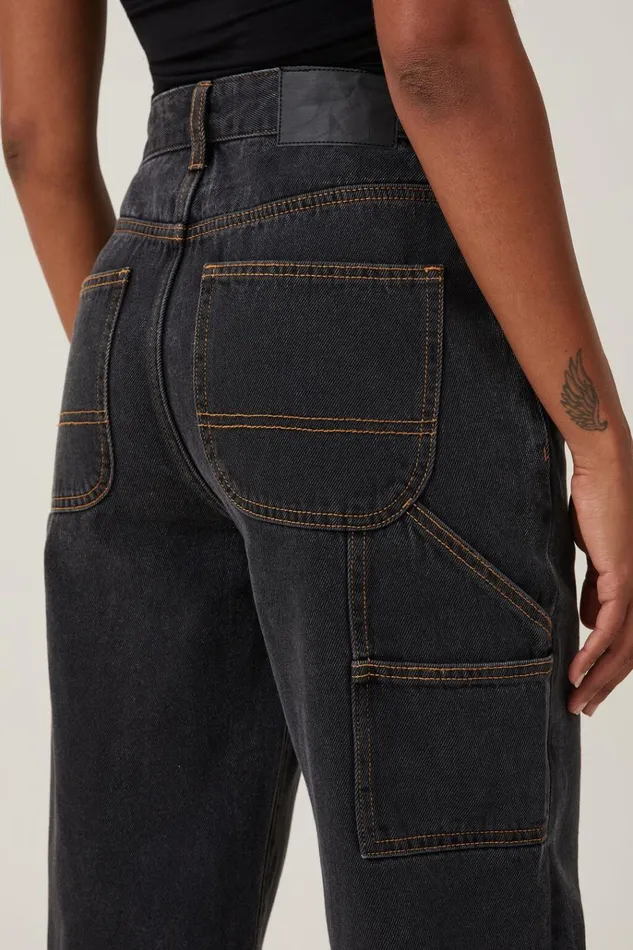 Women Pants Cotton On Carpenter Jean Smokey Black Women Pants Cotton On Carpenter Jean Smokey Black