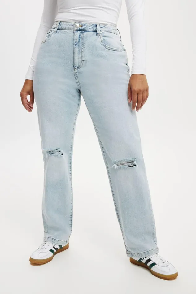 Women Pants Cotton On Curvy Stretch Straight Jean Palm Blue Rip Women Pants Cotton On Curvy Stretch Straight Jean Palm Blue Rip