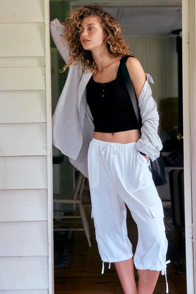 Women Pants Cotton On Haven Capri Pant White