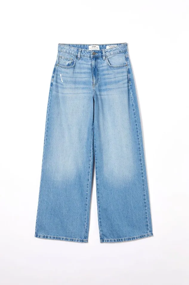 Women Pants Cotton On Relaxed Wide Jean Breeze Blue Worn Women Pants Cotton On Relaxed Wide Jean Breeze Blue Worn