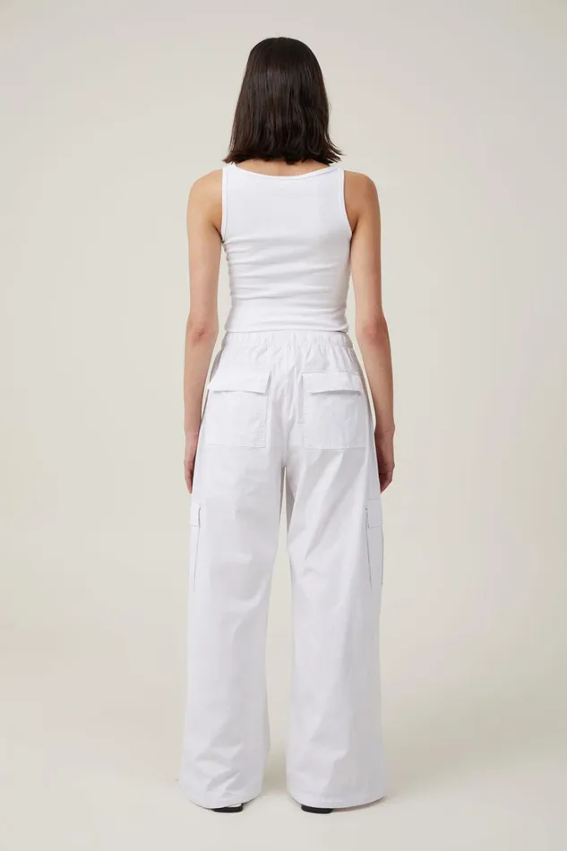 Women Pants Cotton On Summer Cargo Pant White