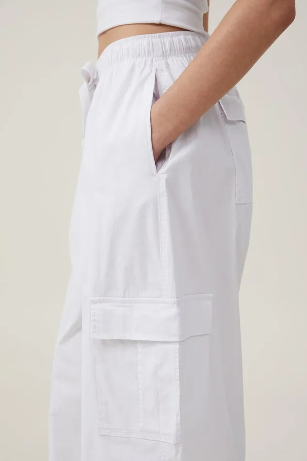 Women Pants Cotton On Summer Cargo Pant White