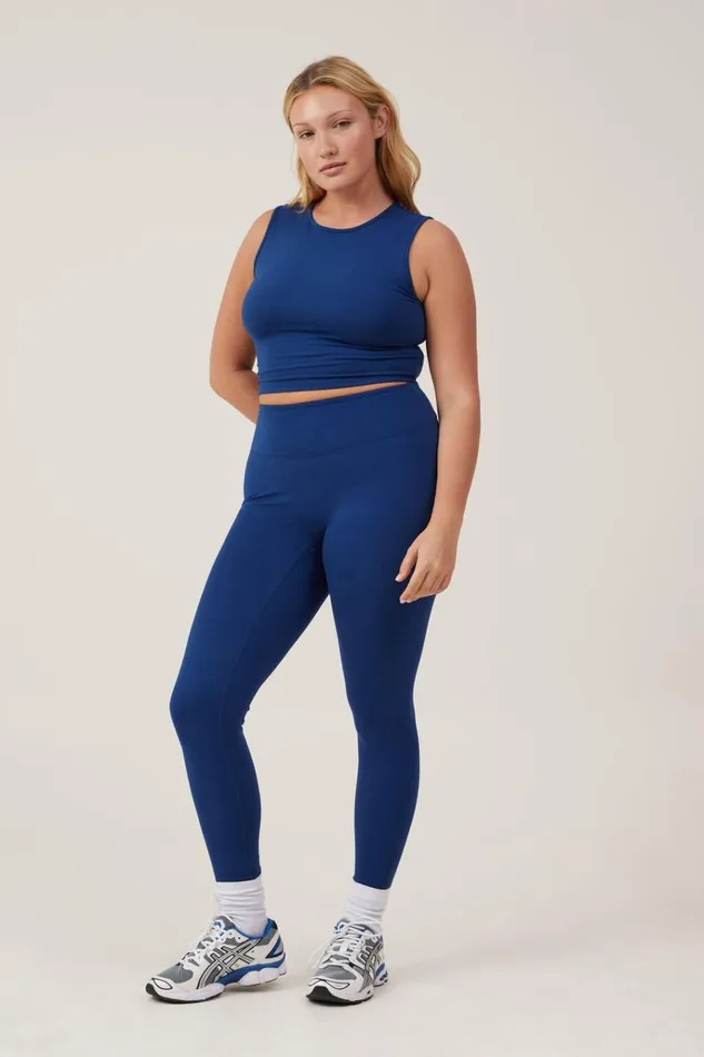 Women Pants Cotton On Ultra Soft Twist Full Length Tight Navy Peony