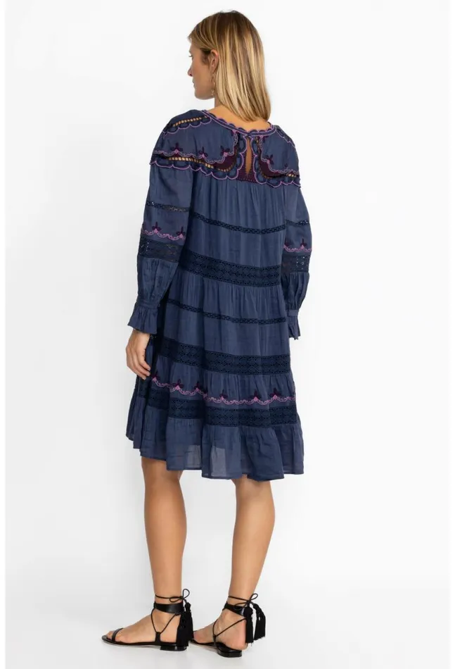 Women Reina Mini Dress Sapphire Blue Johnny Was Dresses