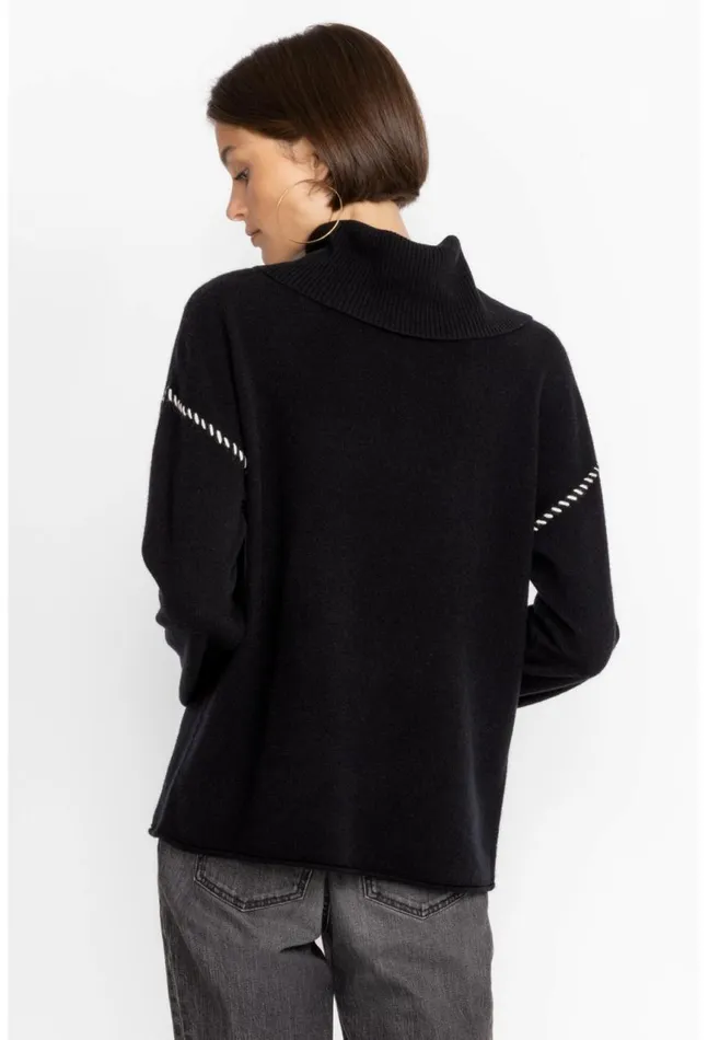 Women Rhode Cowl Neck Sweater Black Johnny Was Tops