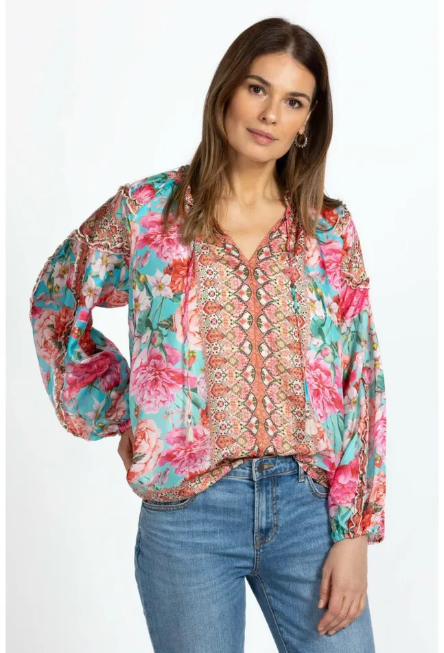 Women Rose Narcisa Blouse Rose Narcisa Johnny Was Tops