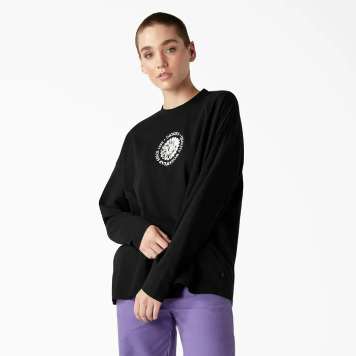 Womens Garden Plain Long Sleeve TShirt Black Black kbk Women Dickies TShirts