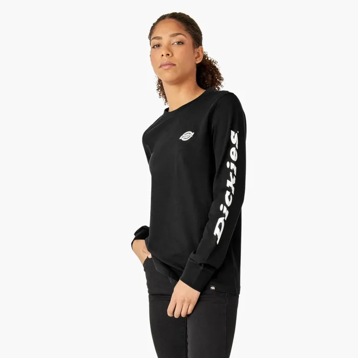 Womens Long Sleeve Heavyweight Graphic TShirt Black Black kbk Women Dickies TShirts Womens Long Sleeve Heavyweight Graphic TShirt Black Black kbk Women Dickies TShirts