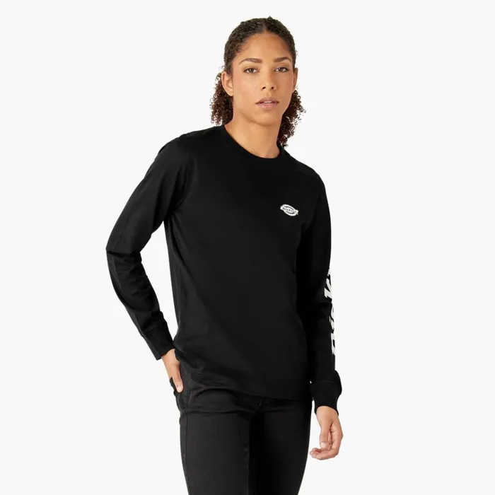 Womens Long Sleeve Heavyweight Graphic TShirt Black Black kbk Women Dickies TShirts Womens Long Sleeve Heavyweight Graphic TShirt Black Black kbk Women Dickies TShirts