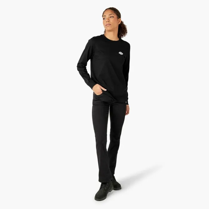 Womens Long Sleeve Heavyweight Graphic TShirt Black Black kbk Women Dickies TShirts Womens Long Sleeve Heavyweight Graphic TShirt Black Black kbk Women Dickies TShirts