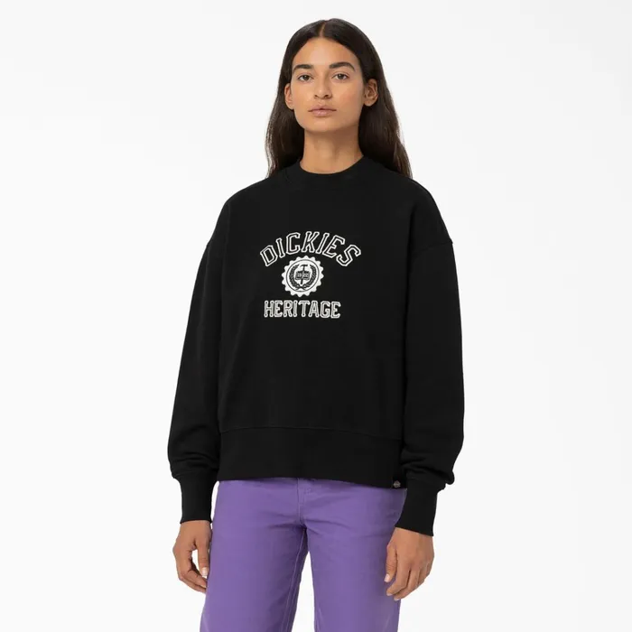 Womens Oxford Sweatshirt Black Black kbk Women Dickies Hoodies and Sweatshirts